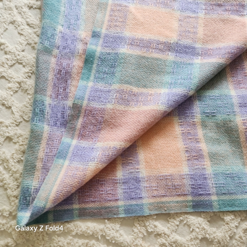 Faribault Pastel Plaid Throw Blanket - Picture 6 of 8